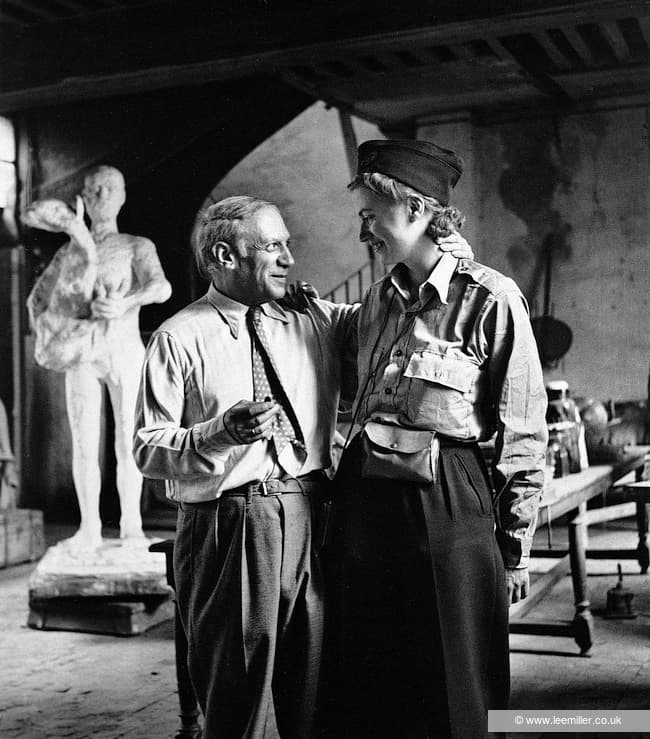 Picasso and Lee Miller in his studio, Liberation of Paris