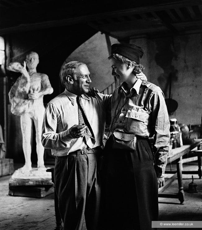 Picasso and Lee Miller in his studio, Liberation of Paris